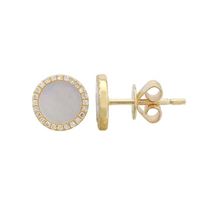 EMILY MOTHER OF PEARL AND DIAMOND STUD EARRINGS