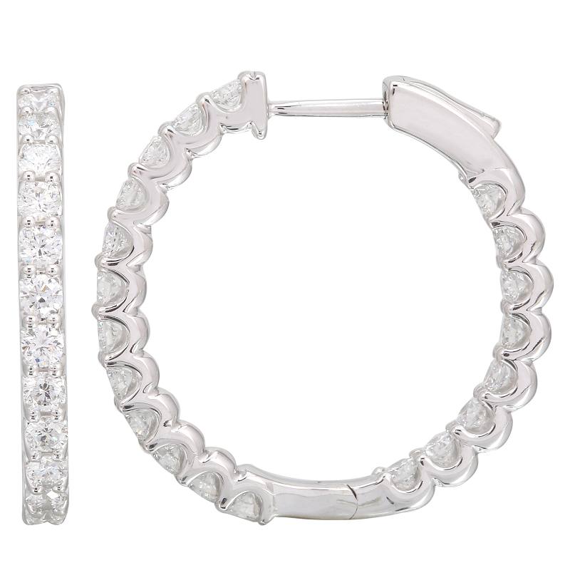 ANNA LARGE CLASSIC DIAMOND HOOPS 25mm