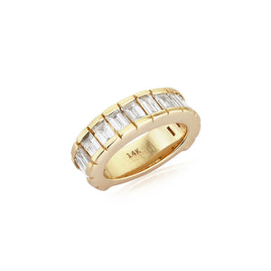 14K GOLD WITH BAGUETTE DIAMOND RONDELLE