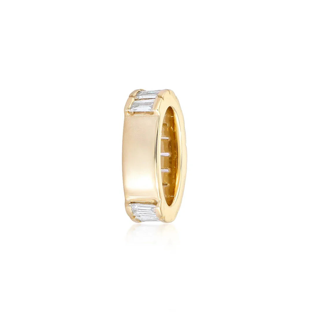 14K GOLD WITH BAGUETTE DIAMOND RONDELLE