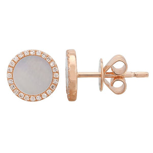 EMILY MOTHER OF PEARL AND DIAMOND STUD EARRINGS