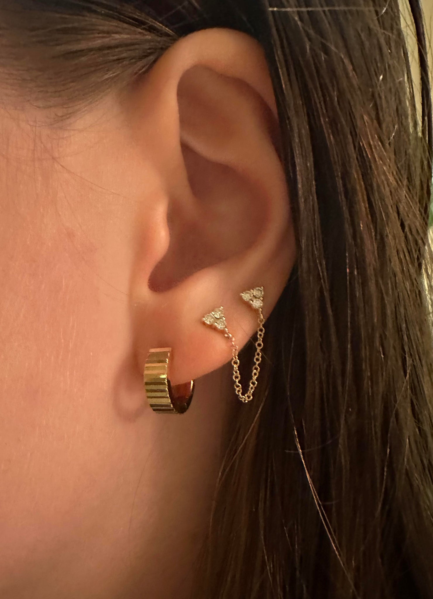 TRILLIUM DIAMOND CHAIN EARRINGS