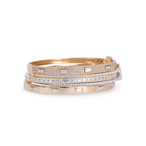Fine Jewelry DIAMOND PAVÉ BANGLE WITH INSET BAGUETTE DIAMONDS