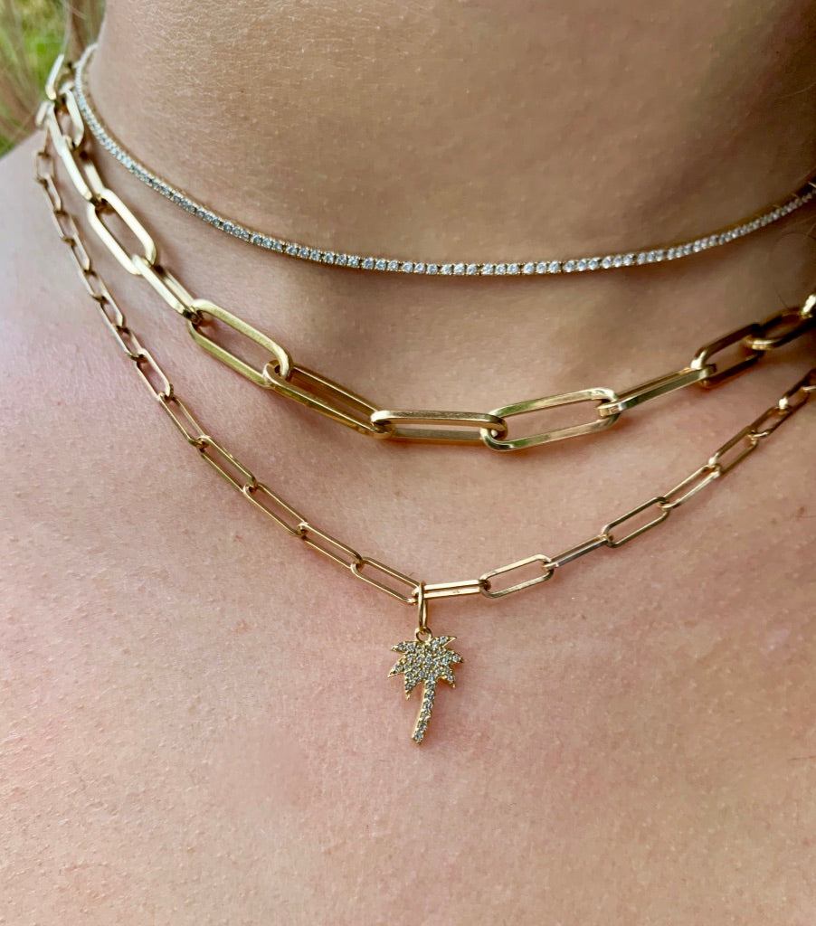 14K SOLID GOLD LARGE PAPERCLIP CHAIN