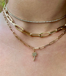14K SOLID GOLD LARGE PAPERCLIP CHAIN