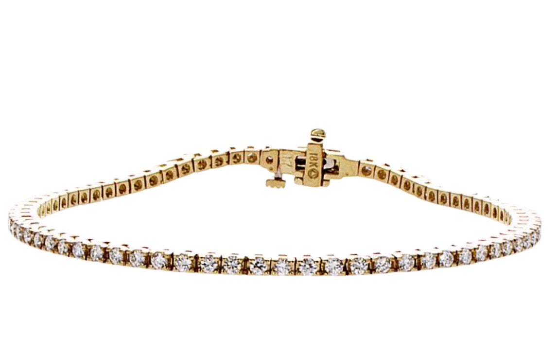 1.50 ct diamonds set in 18k gold tennis bracelet