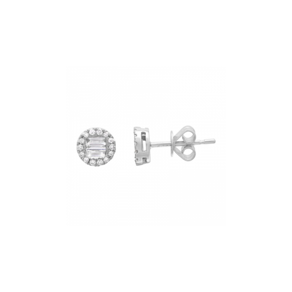 14K WHITE GOLD SLOANE BAGUETTE DIAMOND STUDS