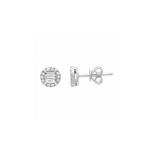 14K WHITE GOLD SLOANE BAGUETTE DIAMOND STUDS