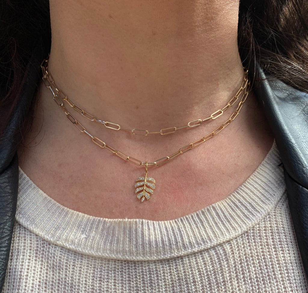 SMALL DIAMOND MONSTERA LEAF CHARM