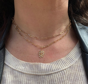 SMALL DIAMOND MONSTERA LEAF CHARM