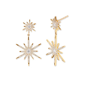 Starburst drop diamond earrings sales