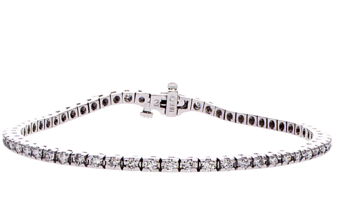 2.00 ct diamonds set in 18k gold tennis bracelet