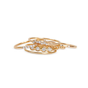 14K GOLD FOUR DIAMOND STACKING RING