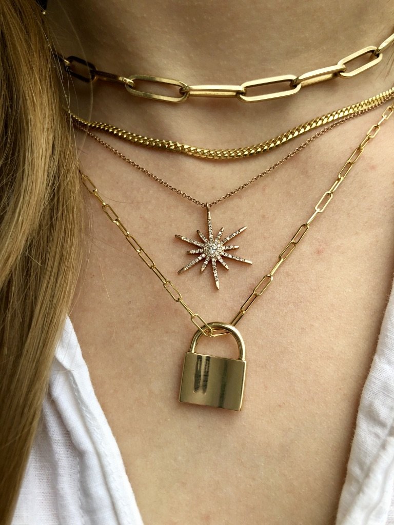 14K GOLD LOVE LOCK PENDANT