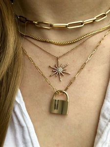 14K GOLD LOVE LOCK PENDANT