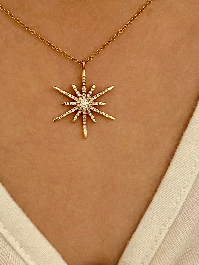 DIAMOND SUN STAR NECKLACE