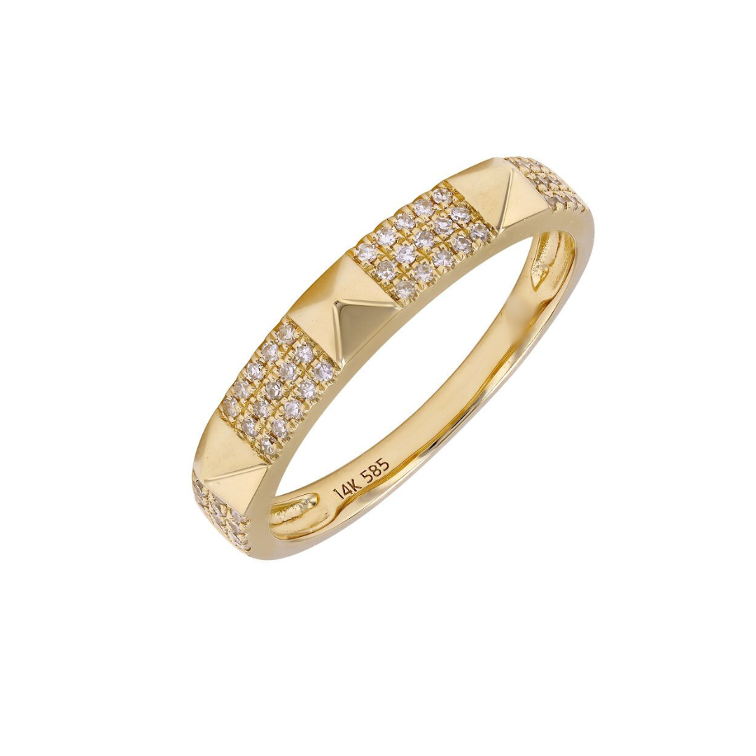 14K GOLD DIAMOND STUD RING