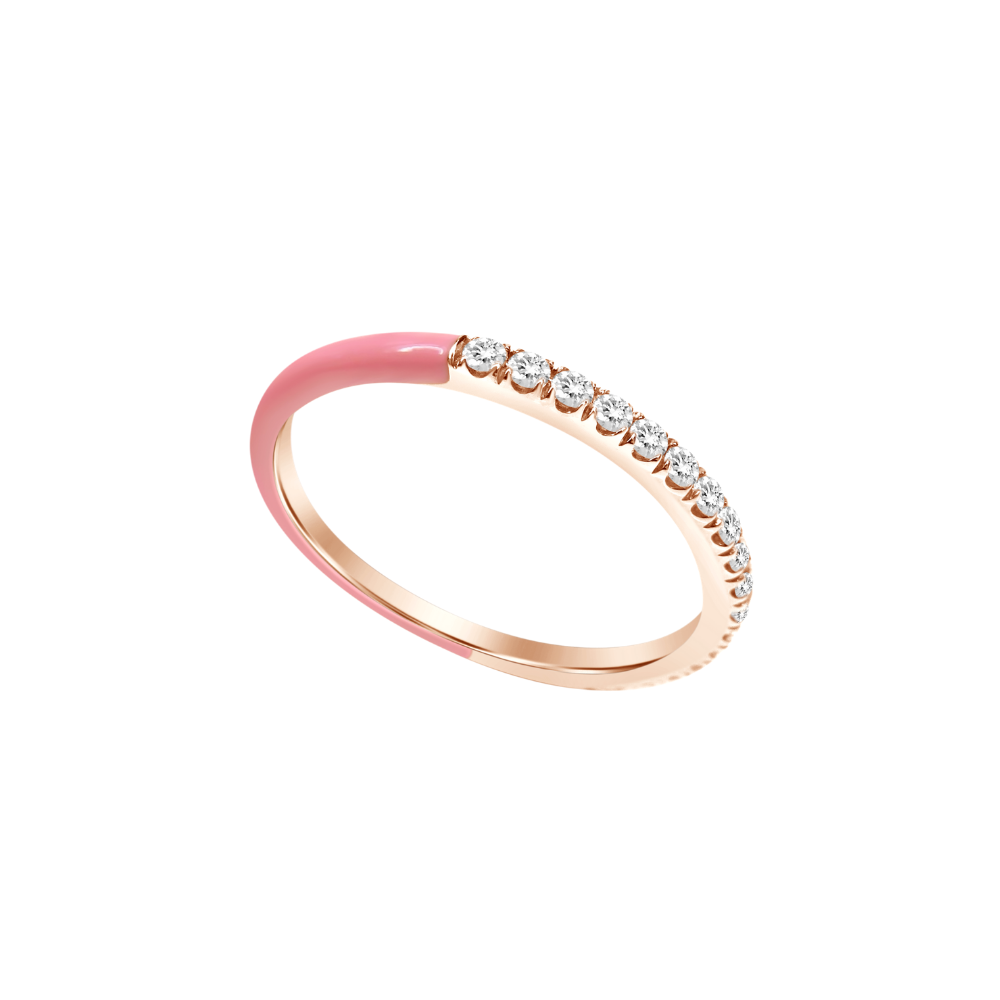 HALF ENAMEL HALF DIAMOND RING