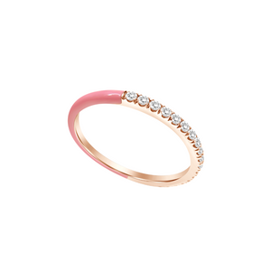 HALF ENAMEL HALF DIAMOND RING