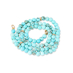 14K GOLD TURQUOISE BEADED NECKLACE