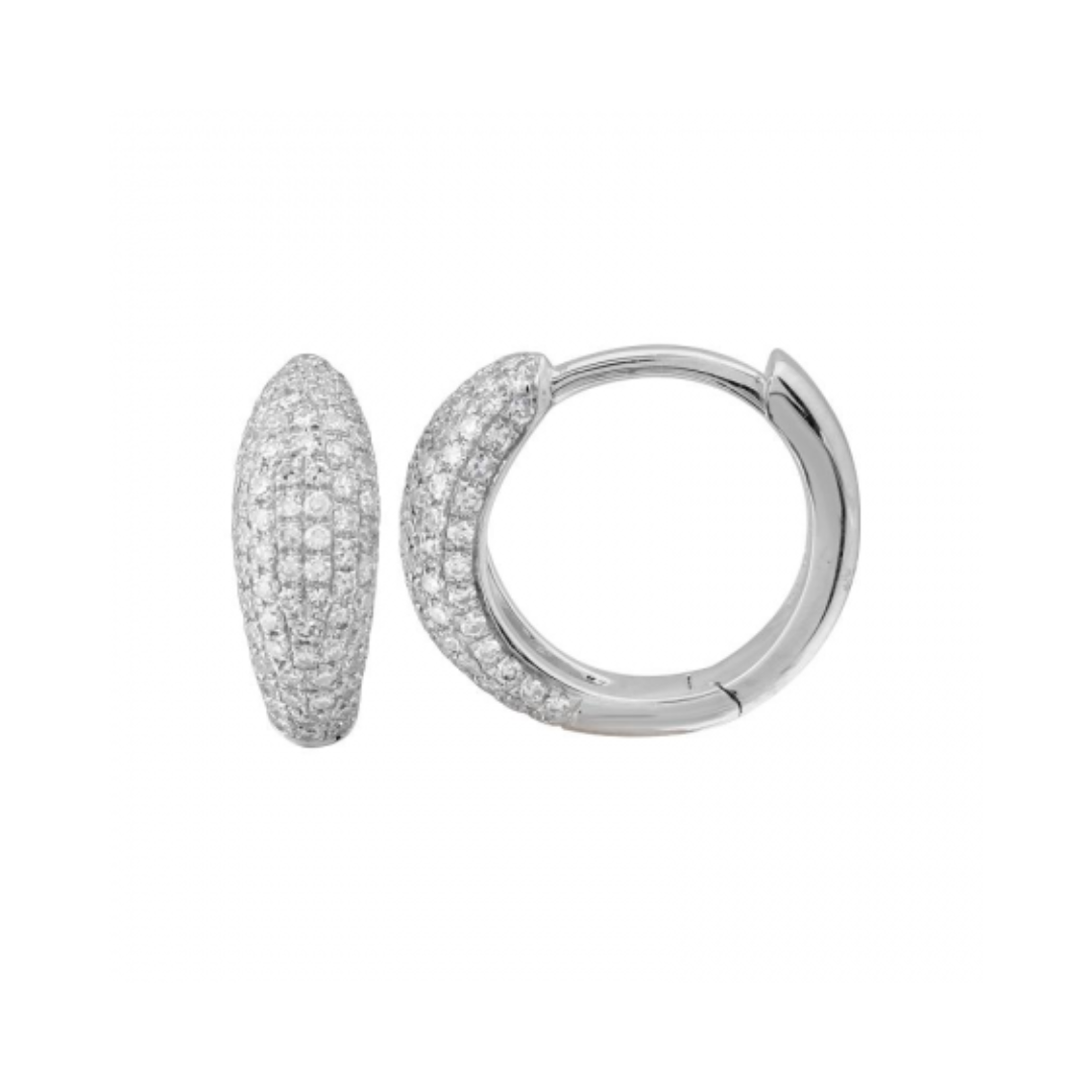 DIAMOND DOME HOOP EARRINGS