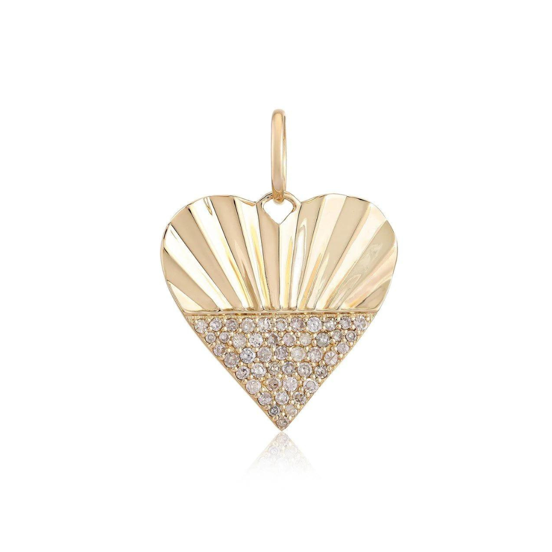 Diamond Fluted Heart Medallion
Fluted Heart Medallion with Diamonds
Diamond Heart Pendant
Luxury Diamond Fluted Heart Medallion
Designer Diamond Fluted Heart Pendant