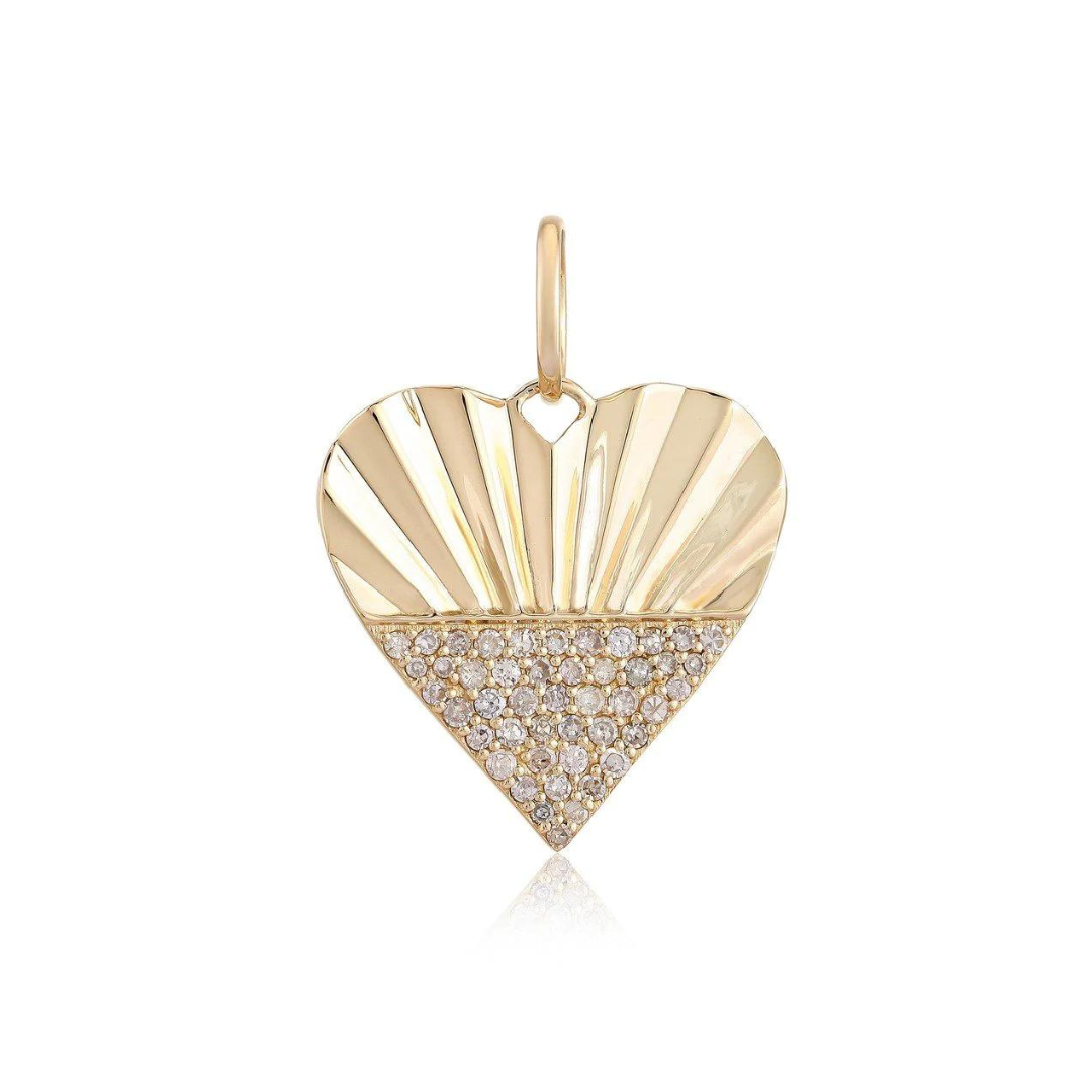 DIAMOND FLUTED HEART MEDALLION