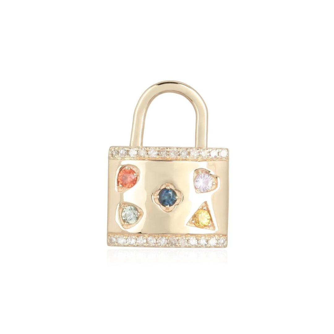 Solid 14K Gold Diamond and Sapphire Love Lock
14K Gold Love Lock with Diamond and Sapphire
Diamond and Sapphire Love Lock Pendant
Luxury 14K Gold Love Lock with Diamonds and Sapphires
Designer Diamond and Sapphire Love Lock Necklace