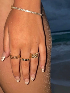 14K GOLD TRIPLE STACKING RING