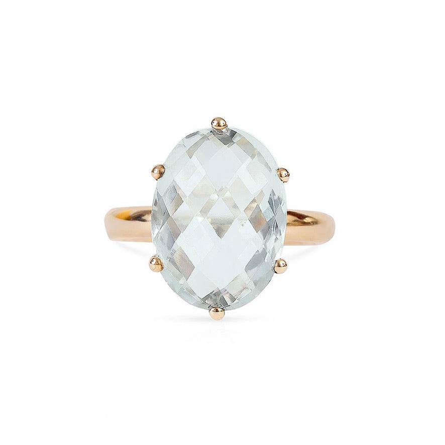 LIGHT GREEN QUARTZ CANDY COCKTAIL RING