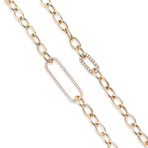 ELONGATED DIAMOND LINK CHAIN BRACELET