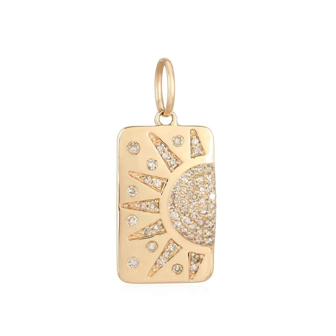 14K Gold Diamond Sun Dog Tag
Diamond Sun Pendant
Gold Dog Tag Necklace with Sun Design
14K Gold Sun Charm with Diamonds
Diamond Sunburst Dog Tag Pendant
Sun dog tag
Diamond sun charm
Gold sunburst pendant
Luxury sun jewelry
Diamond necklace
Minimalist dog tag
Sun-inspired charm
Fine gold pendant
Gold diamond necklace
