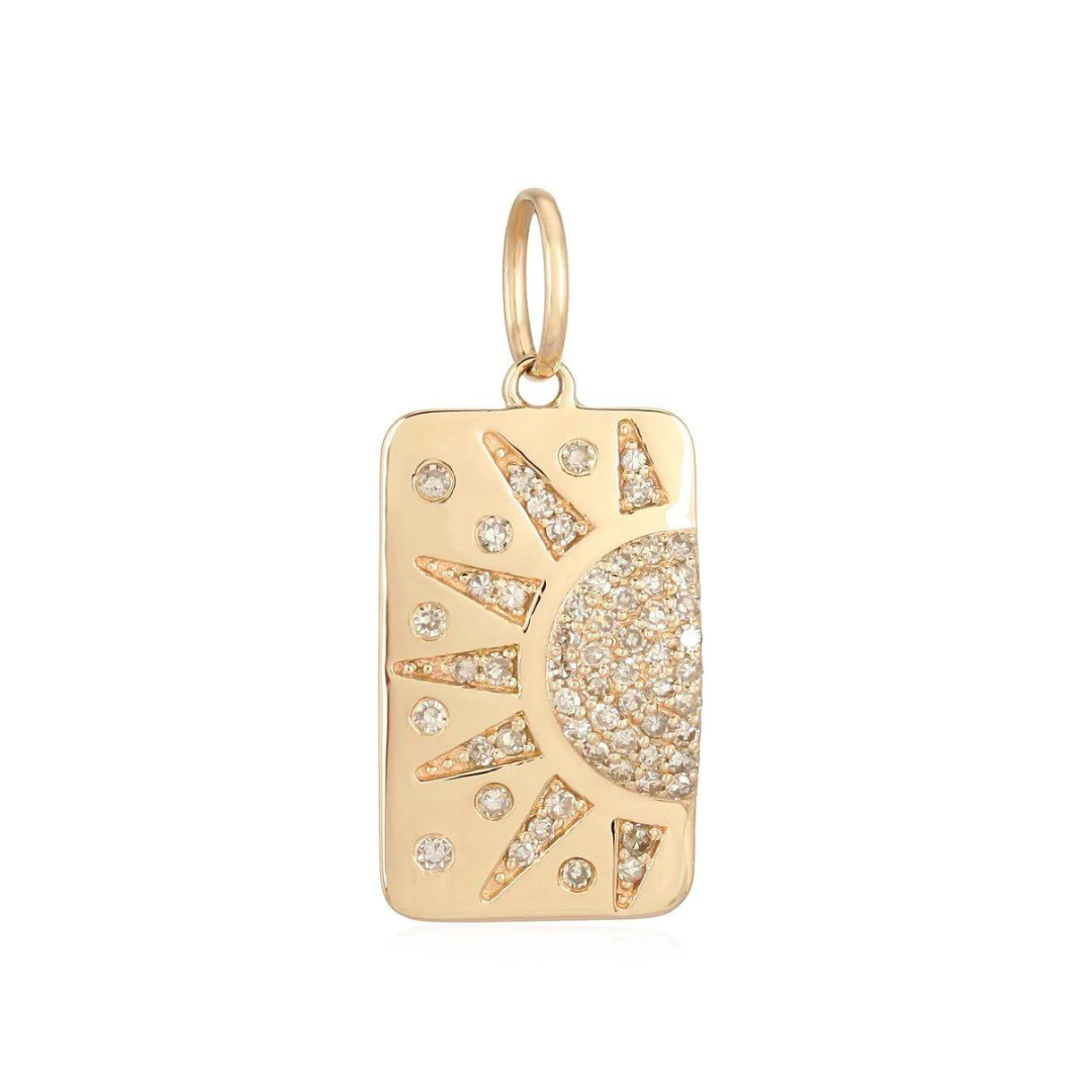 14K GOLD DIAMOND SUN DOG TAG