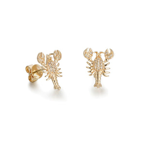 DIAMOND LOBSTER STUD EARRINGS