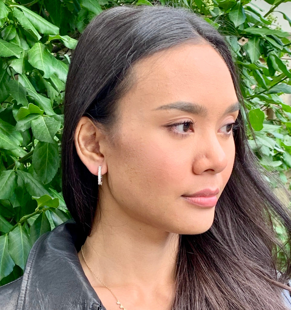 CHARLOTTE BAGUETTE DIAMOND HOOPS