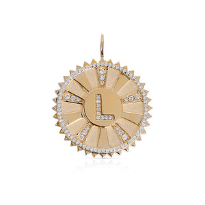 14K GOLD DIAMOND PERSONALIZED MEDALLION