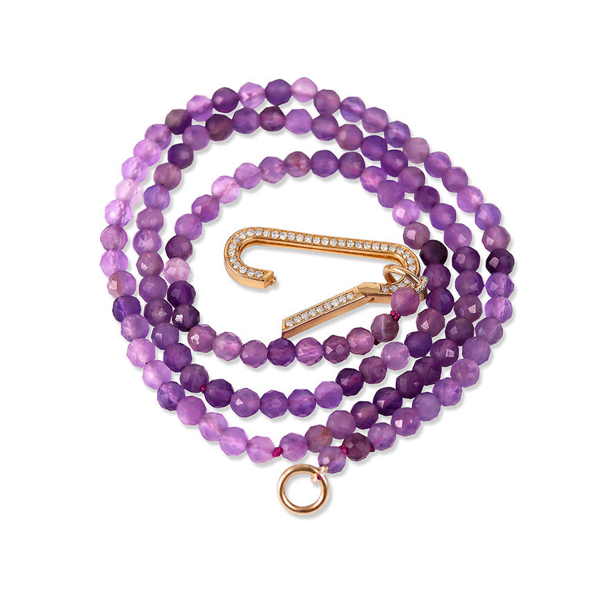 14K GOLD AMETHYST BEADED NECKLACE