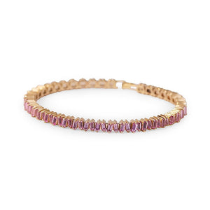 PINK SAPPHIRE BAGUETTE PICKET BANGLE