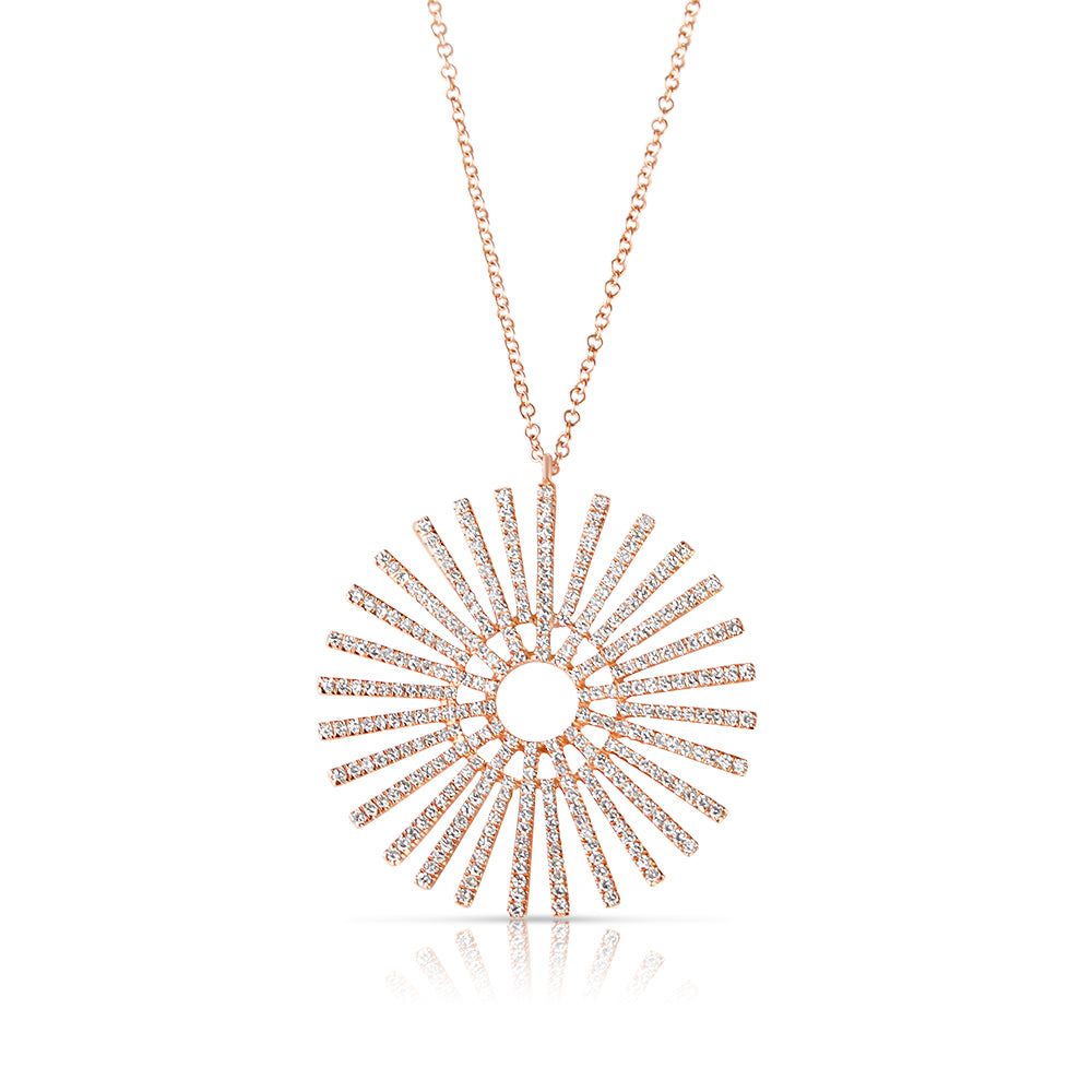 DIAMOND ROSE GOLD SUNDIAL NECKLACE