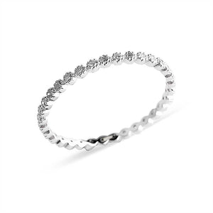 FLOATING DIAMOND STACKING RING