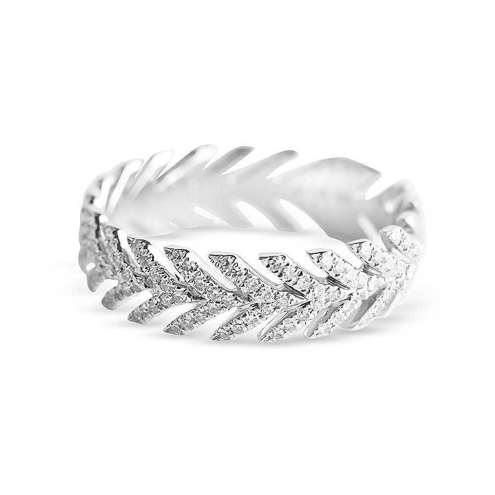 WHITE GOLD DIAMOND ARROW RING