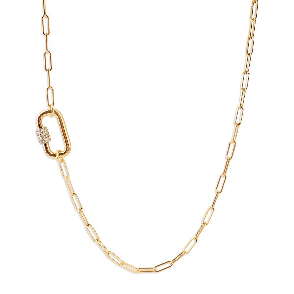 Solid Gold Paperclip Chain with Loop