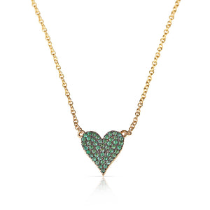 GOLD EMERALD HEART NECKLACE