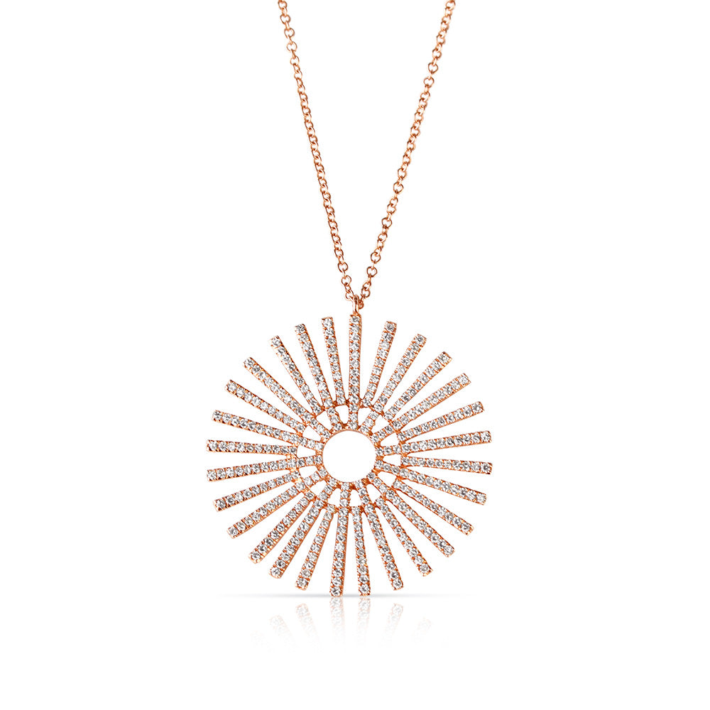 DIAMOND ROSE GOLD SUNDIAL NECKLACE