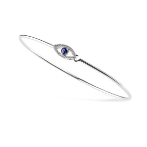 SAPPHIRE DIAMOND EVIL EYE BANGLE
