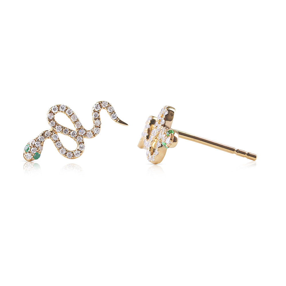 DIAMOND AND GEMSTONE SNAKE EARRINGS