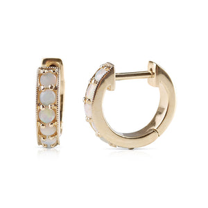 OPAL HUGGIE EARRINGS