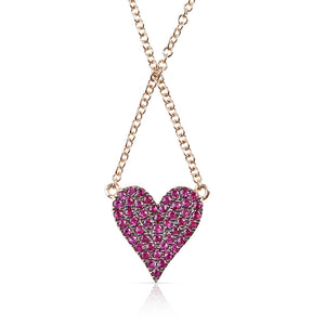 RUBY AND DIAMOND HEART NECKLACE