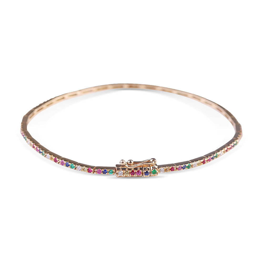 RAINBOW TENNIS BRACELET WITH SAPPHIRES 