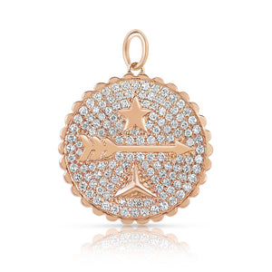 14K GOLD KARMA DIAMOND ARROW TALISMAN 